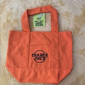 Trader Joe's Orange Canvas Tote Bag